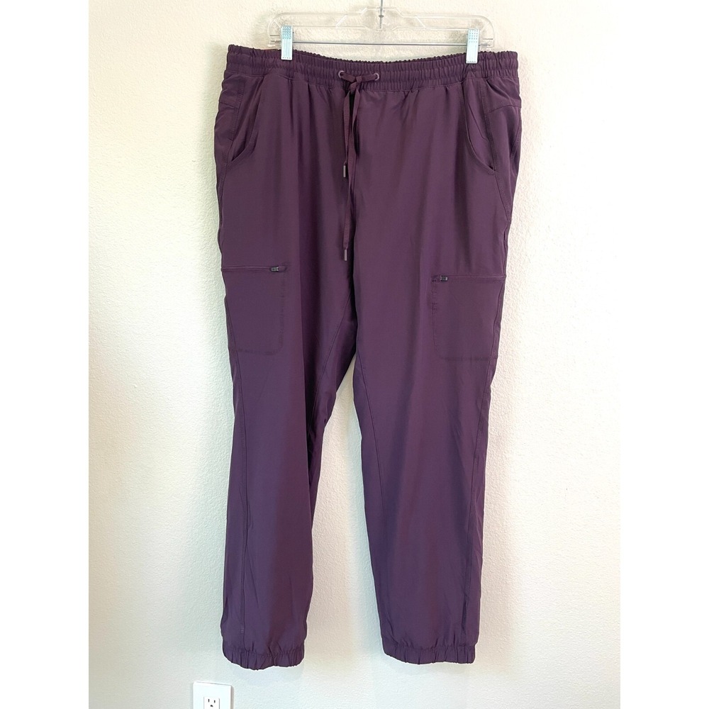 NEW Eddie Bauer Womens Plus 16 Fleece Lined Purple Pants Outdoor Pockets Warm
